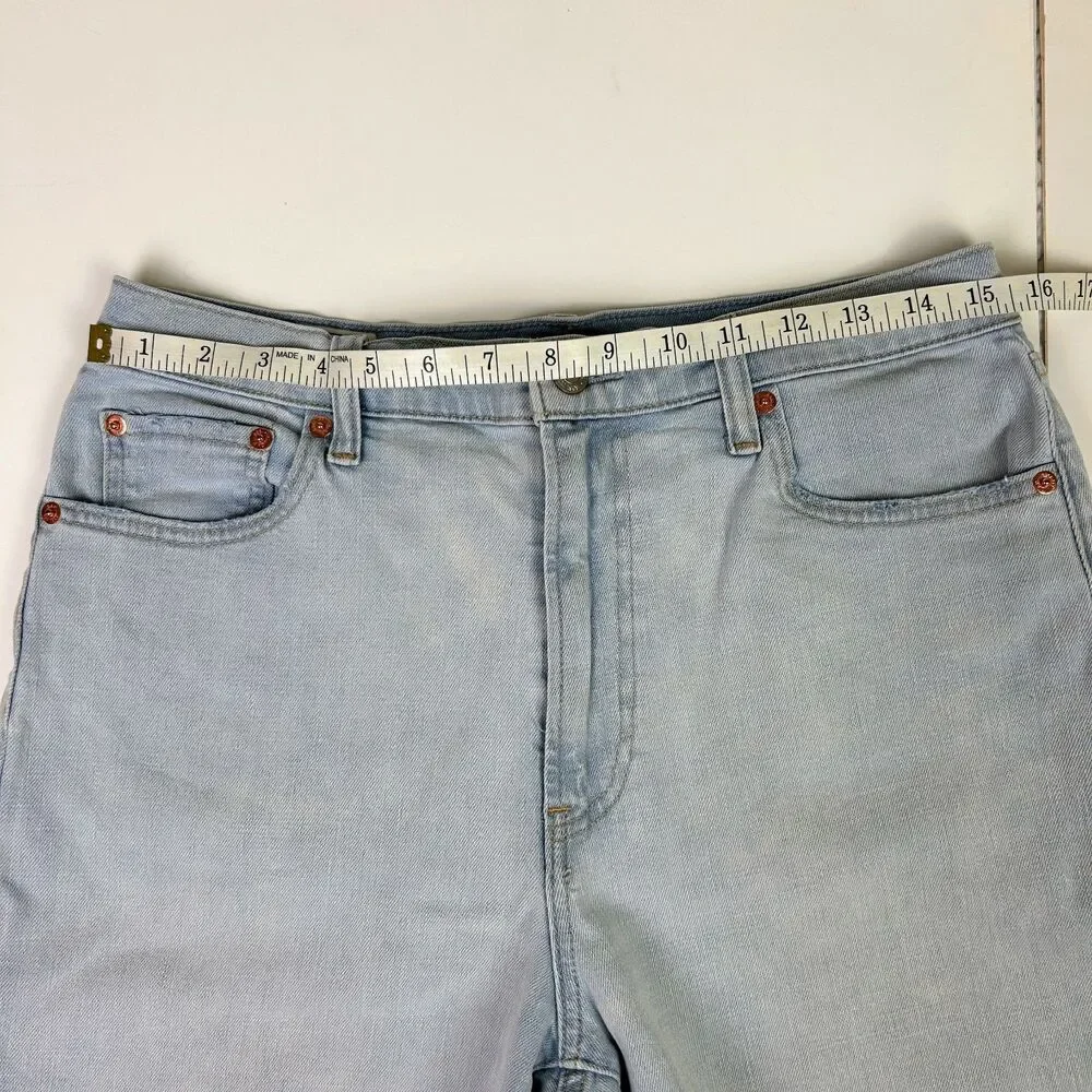 Gap Relaxed Bermuda Shorts Light Indigo Blue Wash Cut Offs Denim Sz 10 T Tall